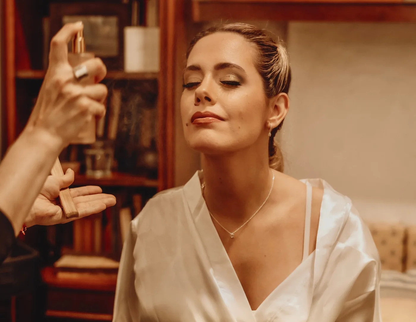 Maquillaje en proceso en el estudio